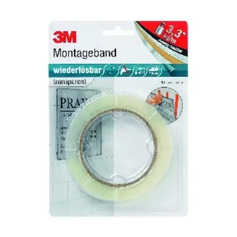 3M Bande de montage transp.L.5m W.19mm Rl.