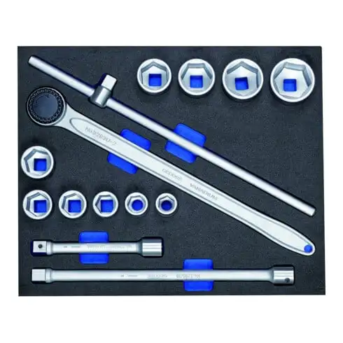 Assortiment de clés à douille Gedore 3/4'' dans le module Check-Tool, 14 pcs