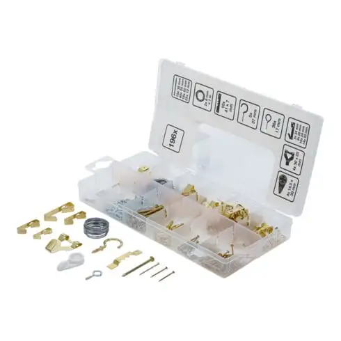 Assortiment de crochets à tableau BGS Do it yourself, 196 pièces