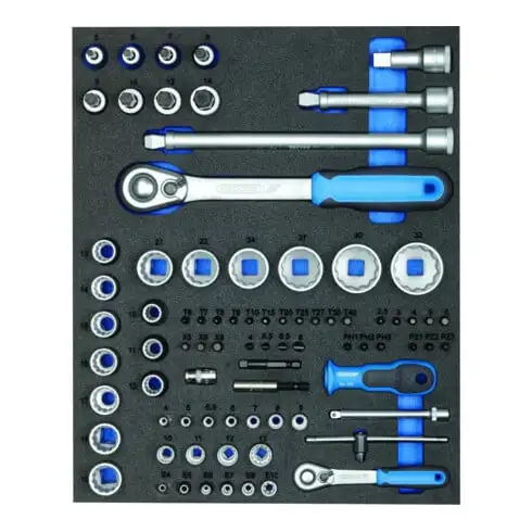 Assortiment de douilles GEDORE 1/4+1/2 en 2/4 CT-Modul, TS CT2-D19-D20