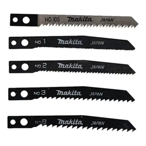 Assortiment de lames de scie sauteuse Makita, n° 1, 2, 3, 8, 10S