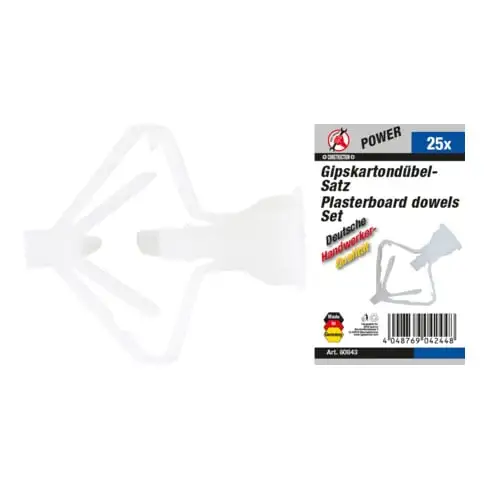 BGS Assortiment de chevilles pour cartonplâtre 25 pièces