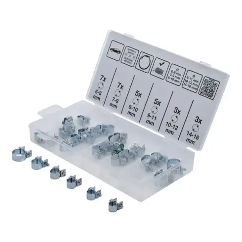 BGS Assortiment de colliers de tuyau Ø 6 - 16 mm 30 pièces