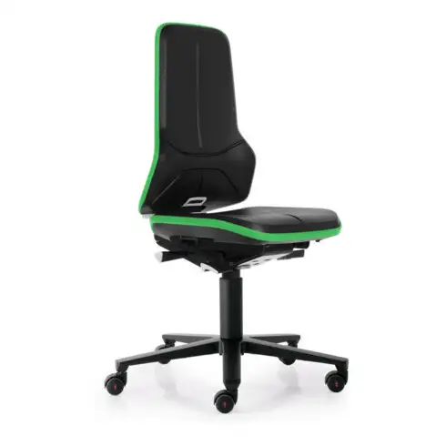 bimos Chaise de travail ESD Neon 2, verte Hauteur d'assise 450-620 mm avec roulettes, sans coussin