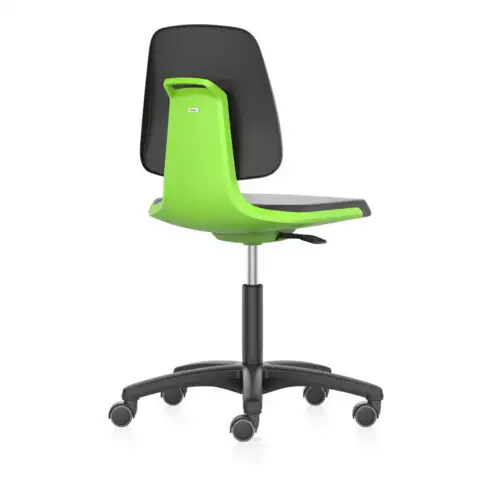 bimos Chaise de travail Labsit 2, PU vert, hauteur d'assise 450-650 mm avec roulettes