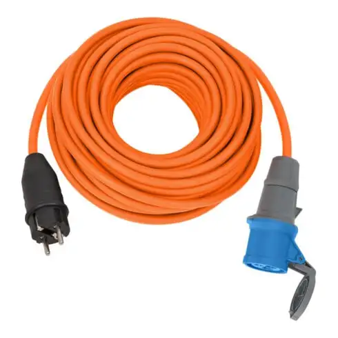 Câble adaptateur Brennenstuhl Camping / Adaptateur CEE avec fiche à contact de protection et prise CEE femelle, câble 25m, orange
