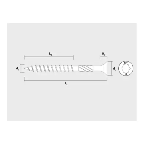 CELO Vis à panneaux d'aggloméré VELOX SIT 6X140/70, filet partiel, zingué bleu