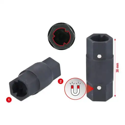 Clé à douille spéciale 2-en-1 pour colliers profilés à 3 points KS Tools 30-45 + 60-80 mm