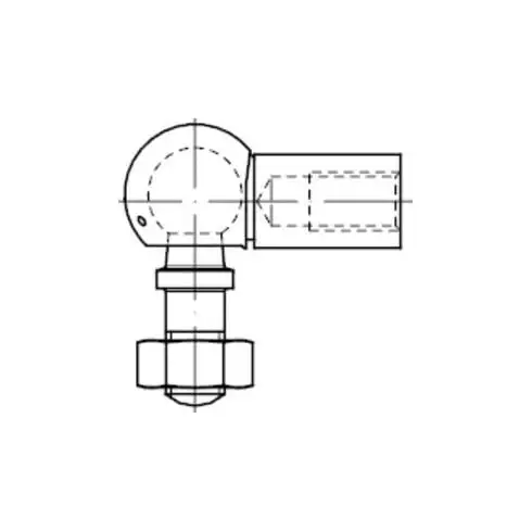 DIN 71802 Articulation à angle avec tenon fileté, écrou hexagonal et clip de sécurité, ST galZn AS 16-M10 HP
