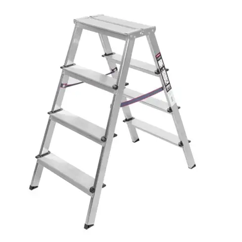 Escabeau à marches STIER 2x4 marches à accès des deux côtés