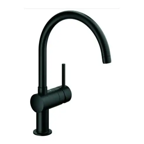 Grohe Minta Mitigeur évier monocommande velours noir, bec pivotant C