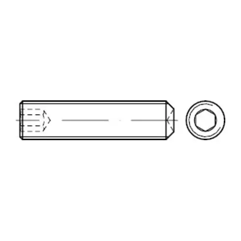 ISO 4029 Goujon fileté avec coupe-anneau et hexagone intérieur, 45H galZn M12x50 HP