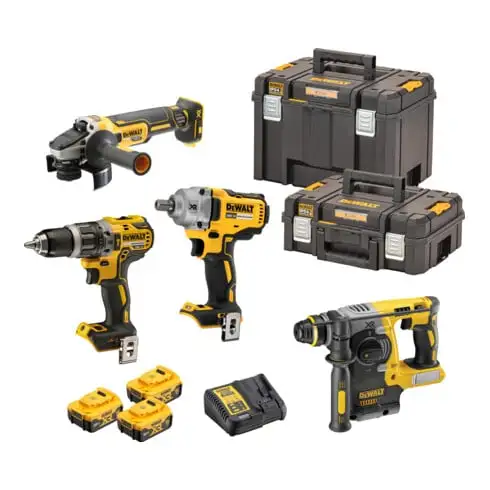 Kit perceuse-visseuse à percussion sans fil DEWALT 18V / 5Ah DCD 796, DCF 894, DCH 273, DCG 405, DCB 184