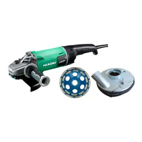 Meuleuse d'angle HiKOKI 180 mm G23UDY2 + capot d'aspiration + pot à diapositives