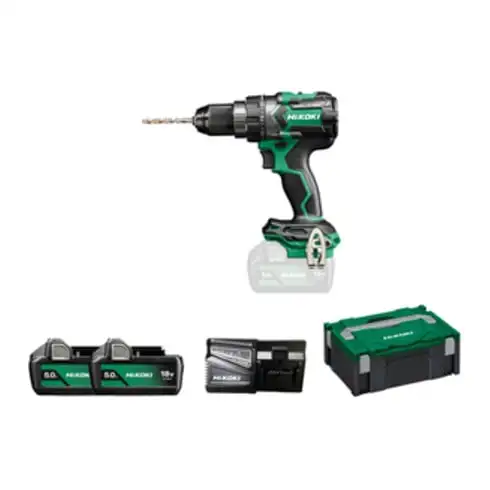 Perceuse-visseuse à percussion sans fil HiKOKI DV18DC (5,0 Ah) (HSC II) + 2x batteries BSL1850MA