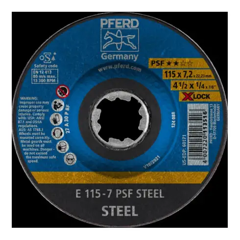Pferd Disque à ébarber PSF X-LOCK ACIER 115x7mm