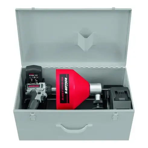 Kit nettoyeur de tubes Roller Mini-Ortem S 22V VE dans coffret en tôle d'acier