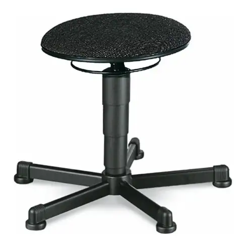 Tabouret sur patins Bimos, hauteur d'assise de 460-630 mm, tissu noir