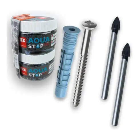 TOX Chevilles à usage général Aqua Stop Pro 62 pcs. 6x38/8x50 mm + vis + foret en boîte ronde