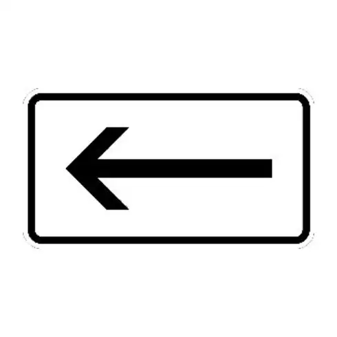 Zusatzschild 1000-10, 330x600mm Flèche gauche Film RAL-Gütezeichen RA2